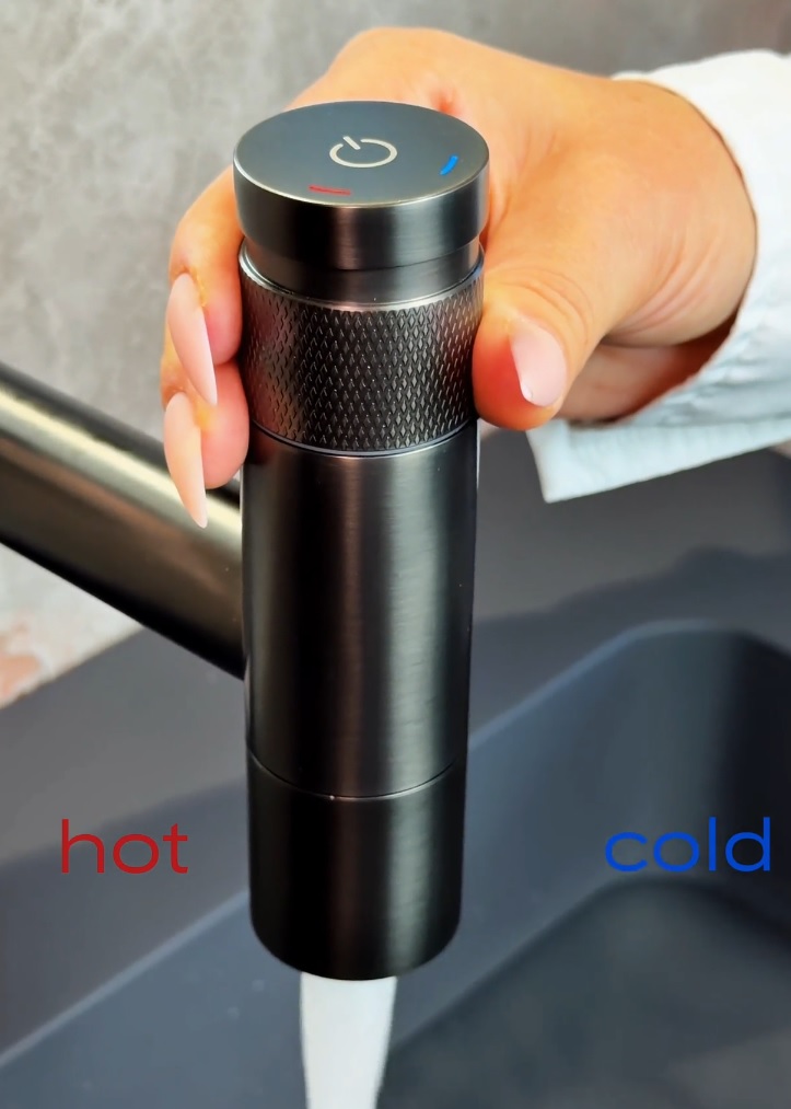 Смеситель автоматический для раковины высокий SOLO TECH Nickel Brush
